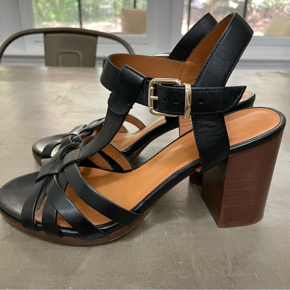 Sezane Florence Sandals Smooth Black Heritage - Size 8 - Picture 4 of 10